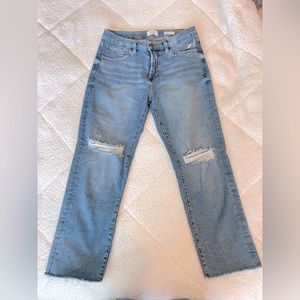 Kensie Distressed high rise ankle Jeans